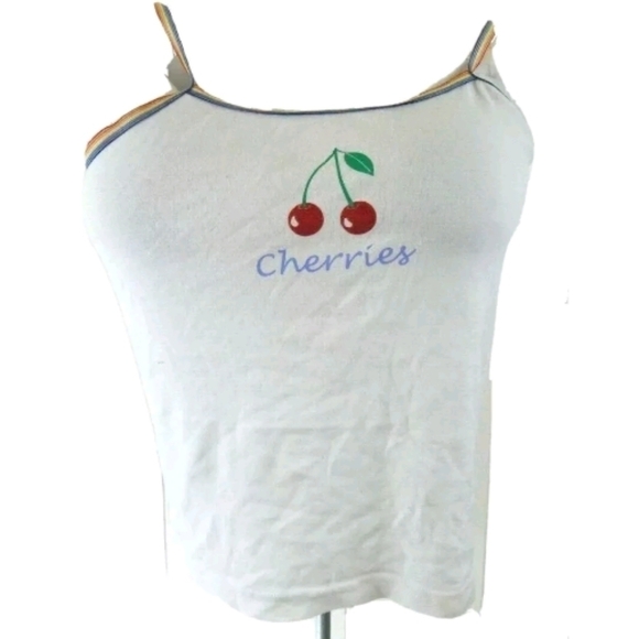 No Boundaries Tops - No Boundaries Y2K Cherry Rainbow Crop Tank